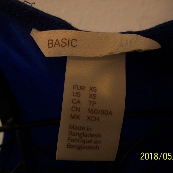 H&M  Royal Blue, Razor Back, Tank Top, xsmall - Picture 5 of 6